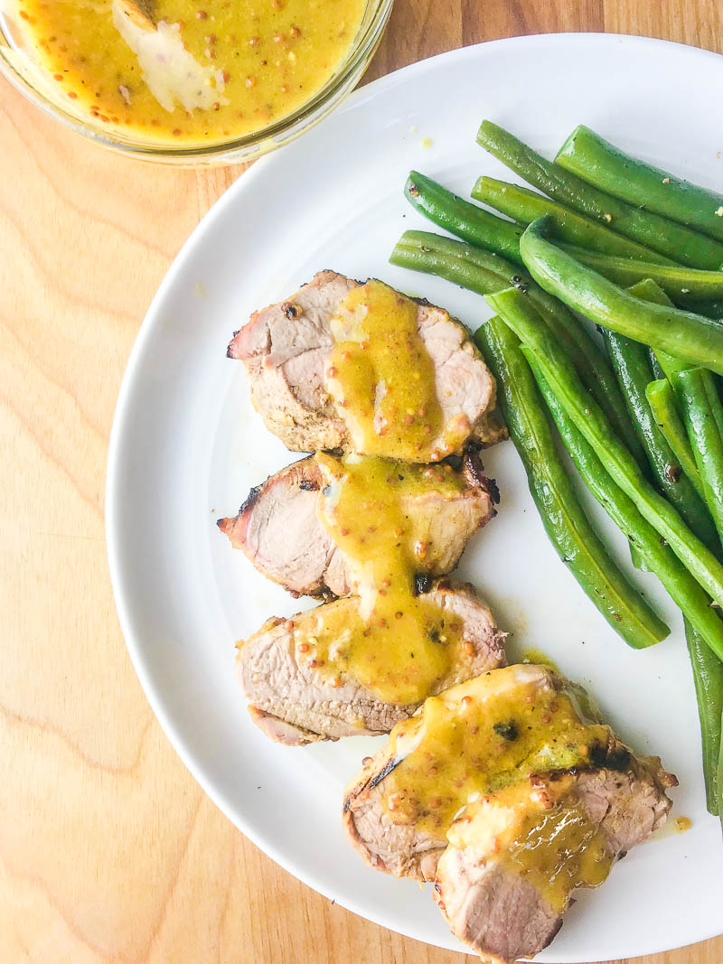 Grilled Pork Tenderloin with Mustard Sauce