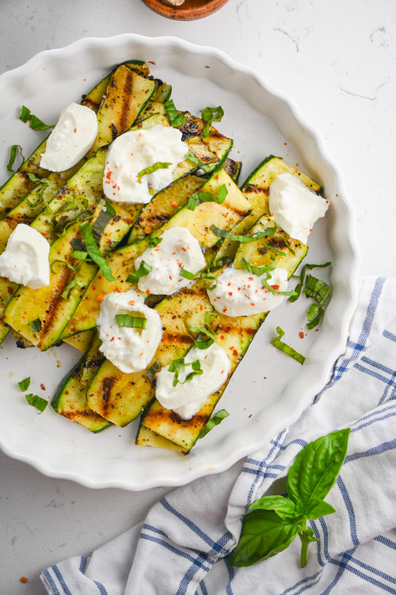 Grilled Zucchini with Burrata