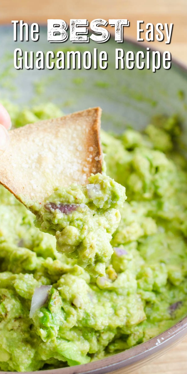 Forget the pre-made stuff, with this classic easy guacamole recipe you'll have fresh guacamole in no time.  Just a few simple ingredients is all you need to make this party perfect kitchen staple. #guacamole #easyguacamole #homemadeguacamole 