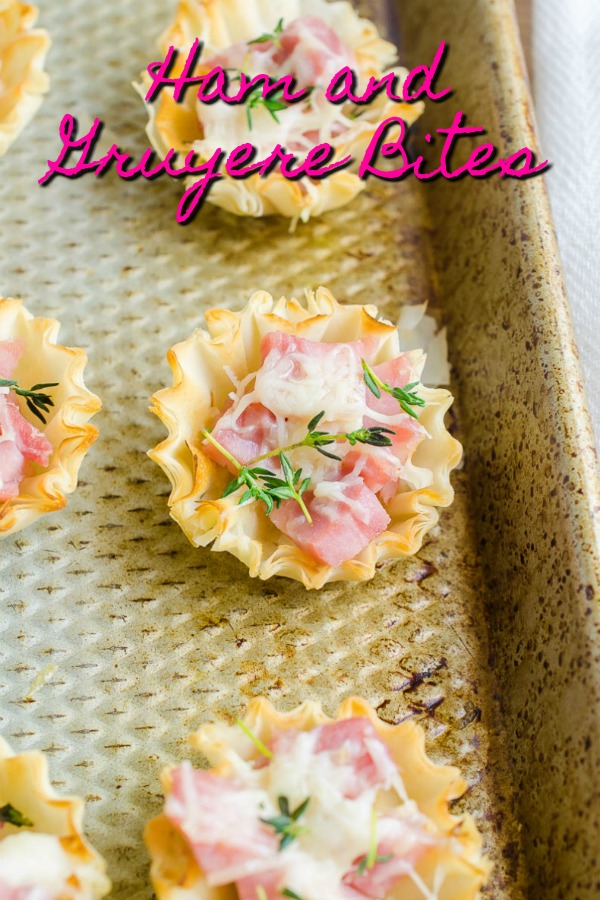 Ham and Gruyere Bites are the easy appetizer you need for all of your dinner parties. With just three ingredients and 5 minutes this appetizer can be on your table. #sponsored #appetizer #snack #fingerfood #partyfood