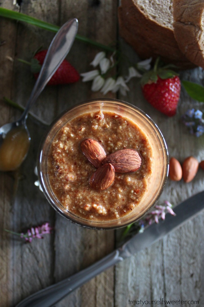 Honey and Roasted Almond Nut Butter is the perfect combination of sweet, salty and nutty goodness!