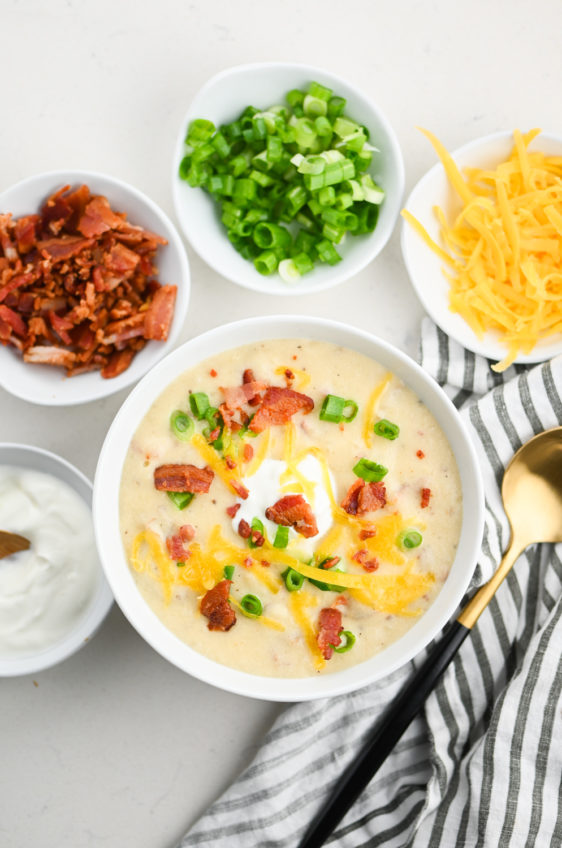 One Pot Loaded Baked Potato Soup Recipe - Ashlee Marie - real fun