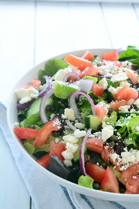 Loaded Greek Salad with Oregano Vinaigrette Life's Ambrosia