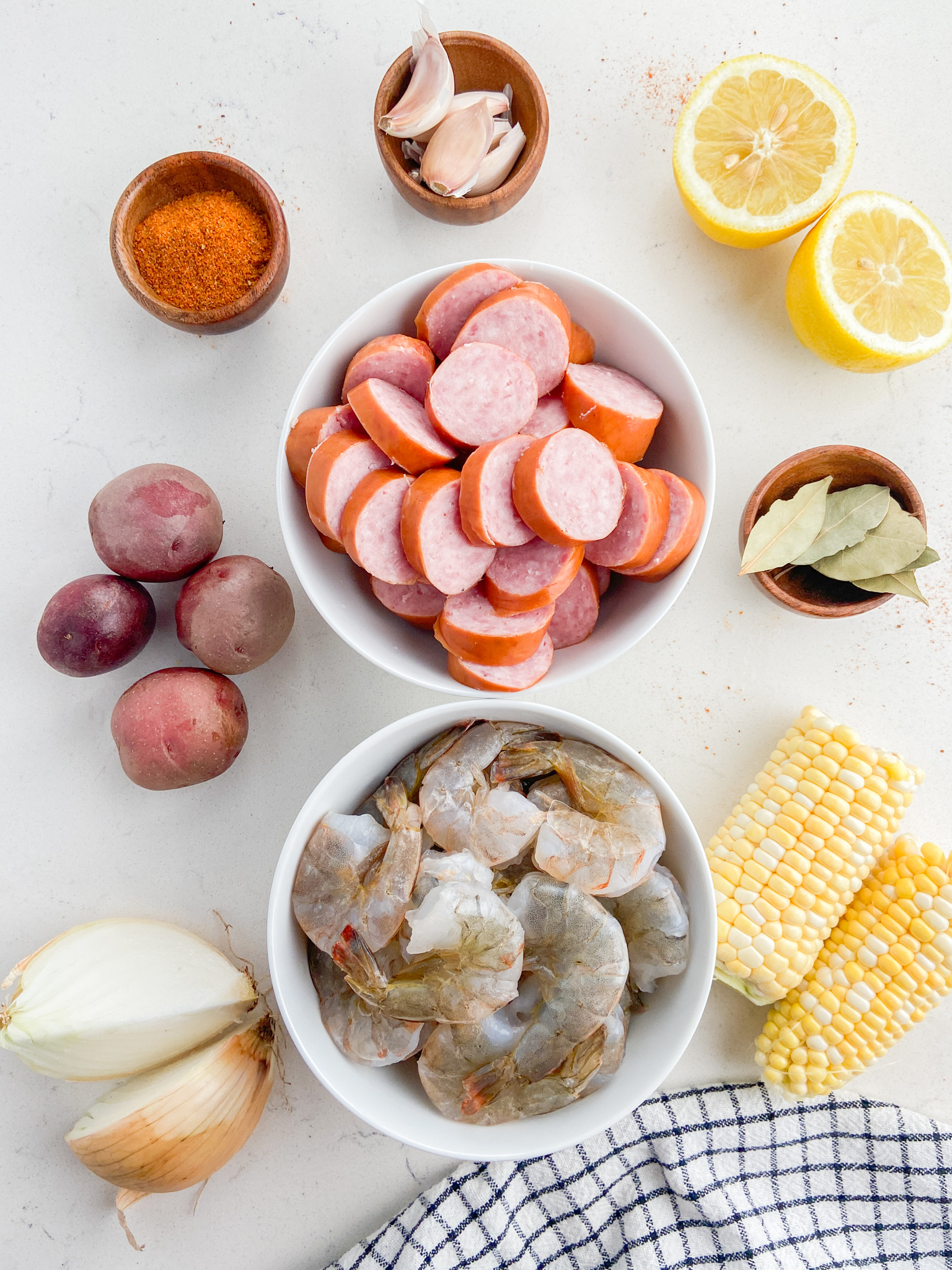 Shrimp Boil Ingredients. 