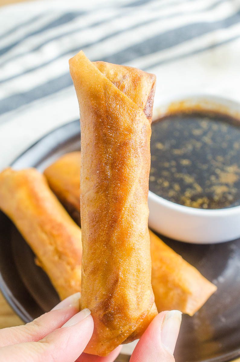 Lumpia is a Filipino style egg roll filled with pork, beef and veggies. Then fried golden brown. They are always a crowd pleaser and a great appetizer. 