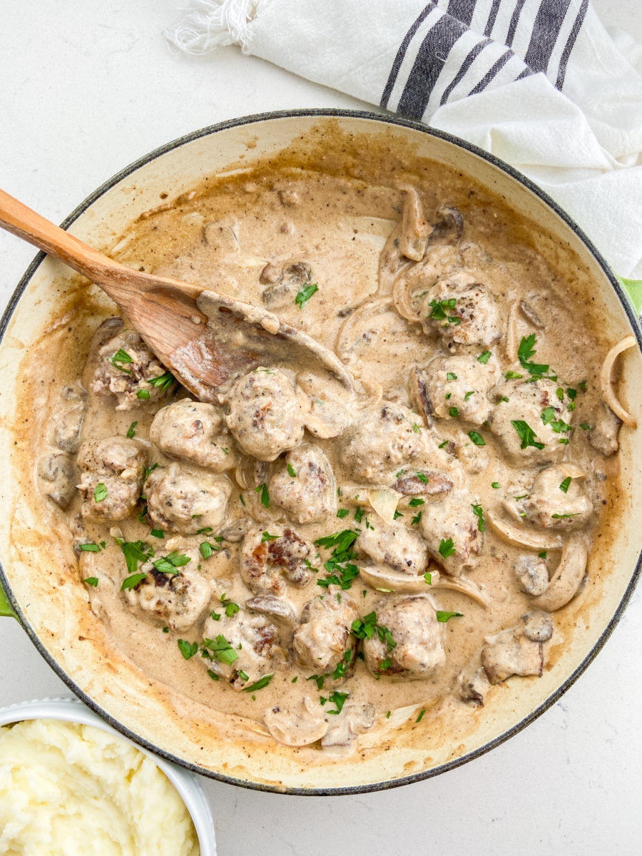 Meatballs in Mushroom Cream Sauce