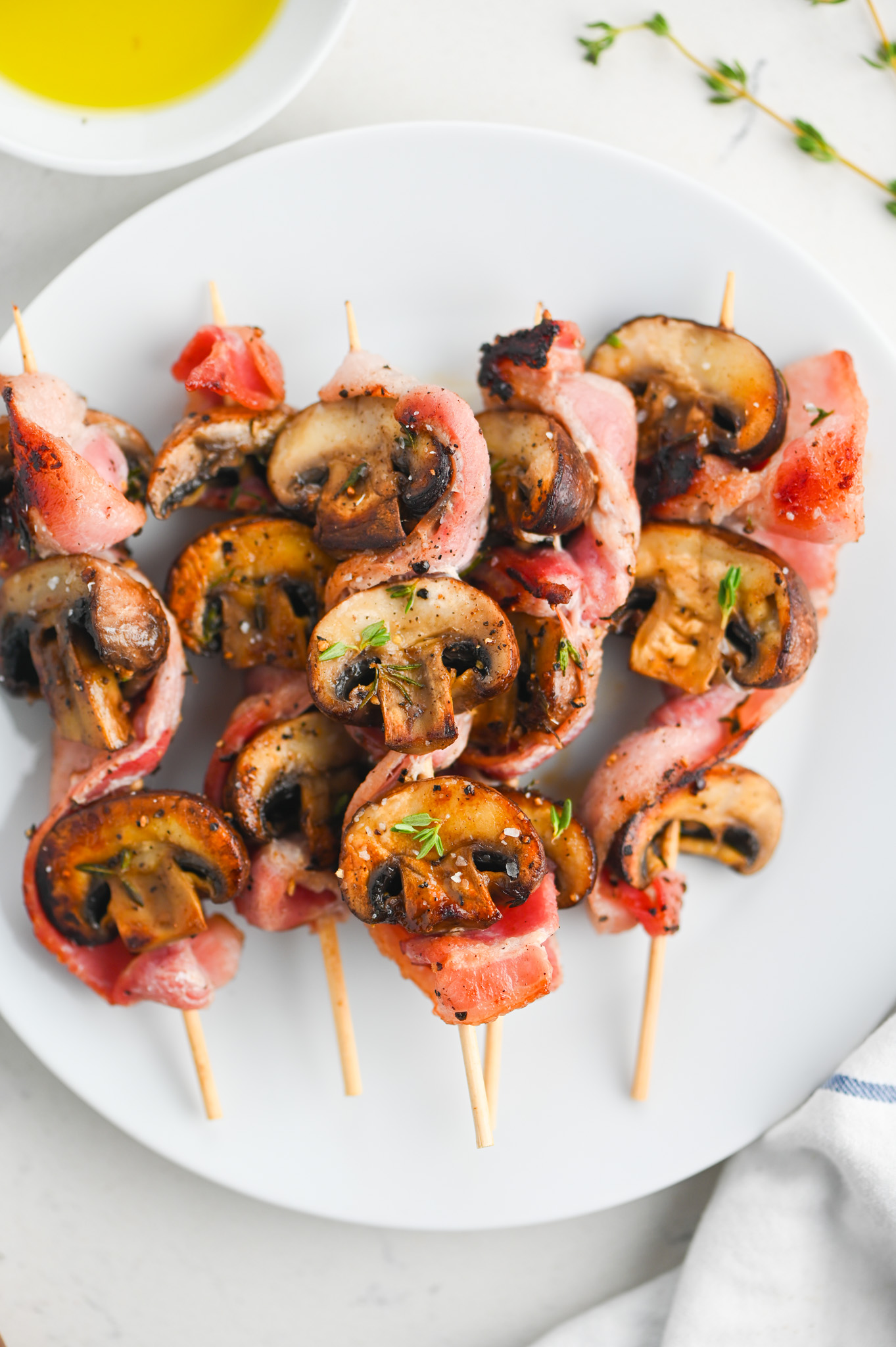 Mushroom Bacon Skewers