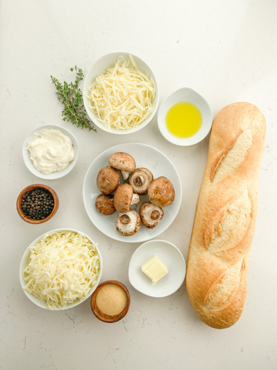 Mushroom bread ingredients. 