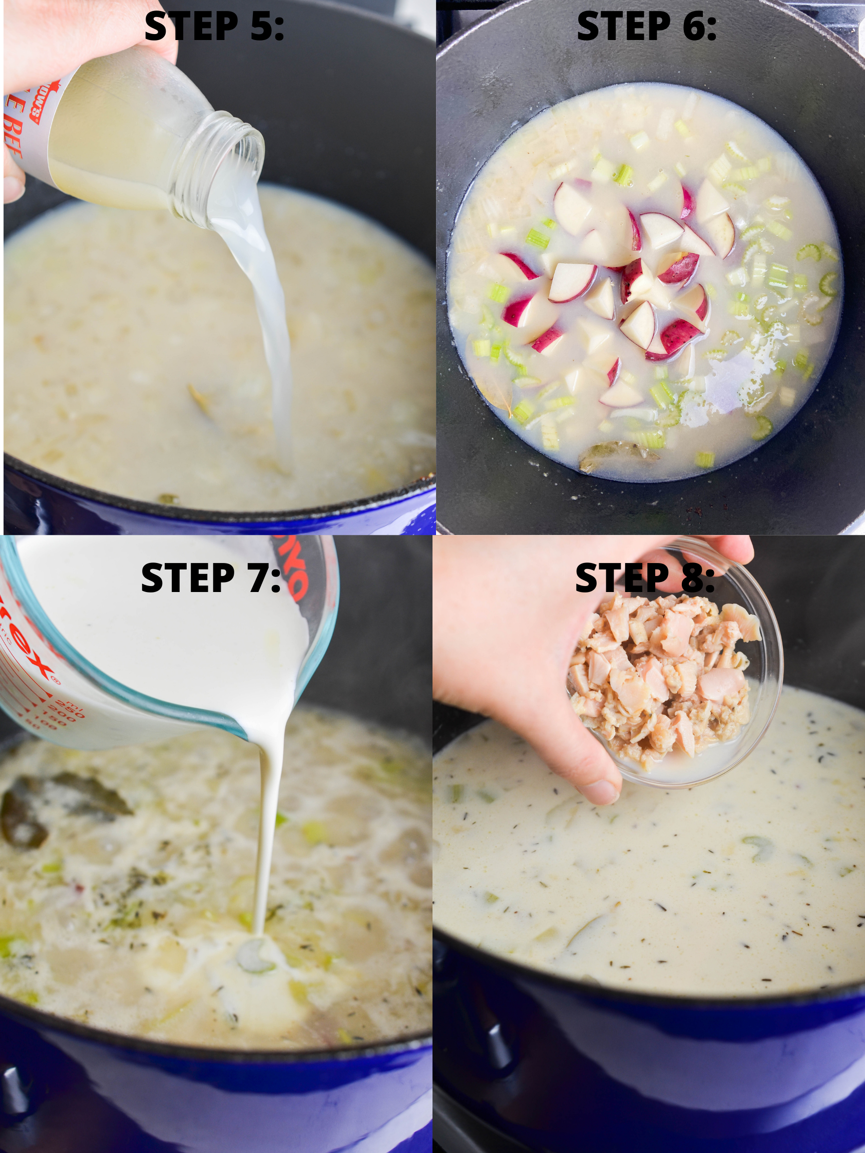 Step by Step Photos for steps 65, 6,  7 and 8