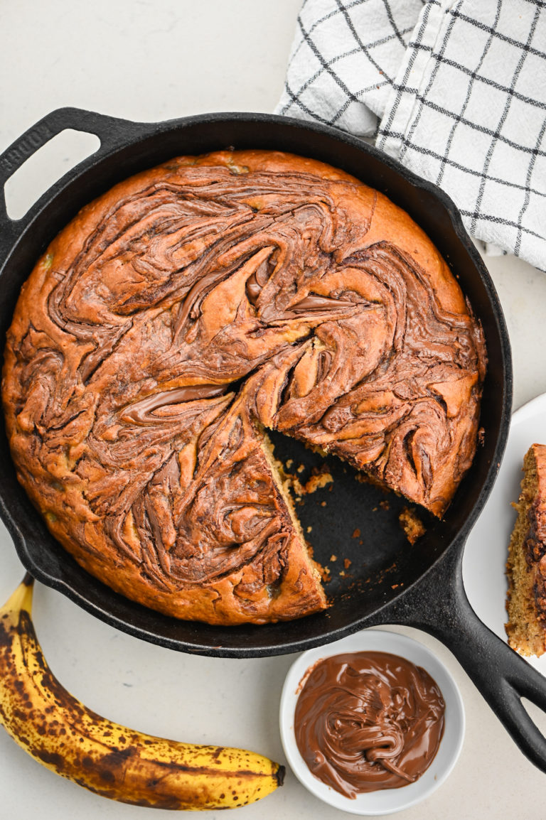 Skillet Nutella Banana Bread