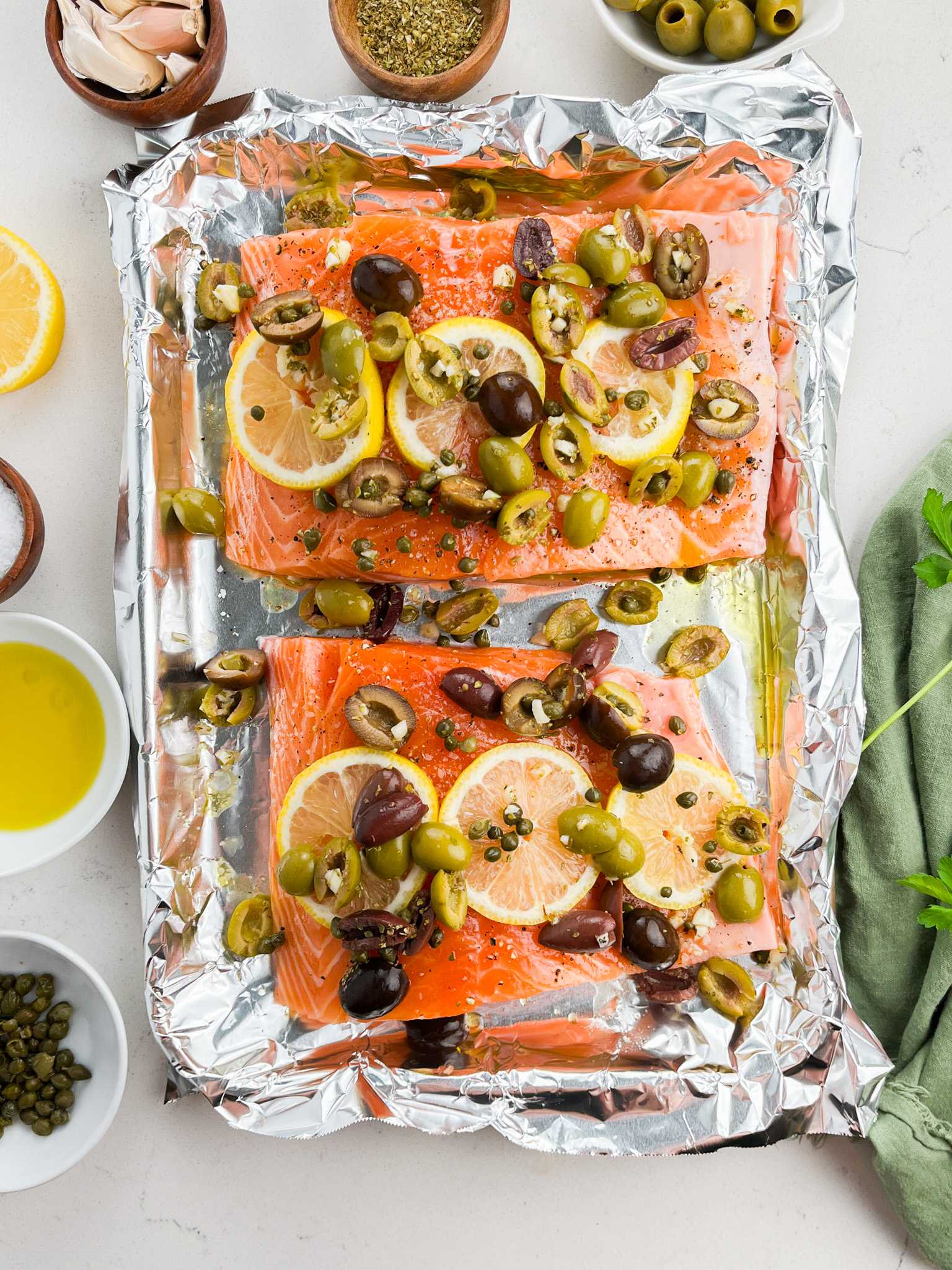 Oven Roasted Salmon with Olives - Life's Ambrosia