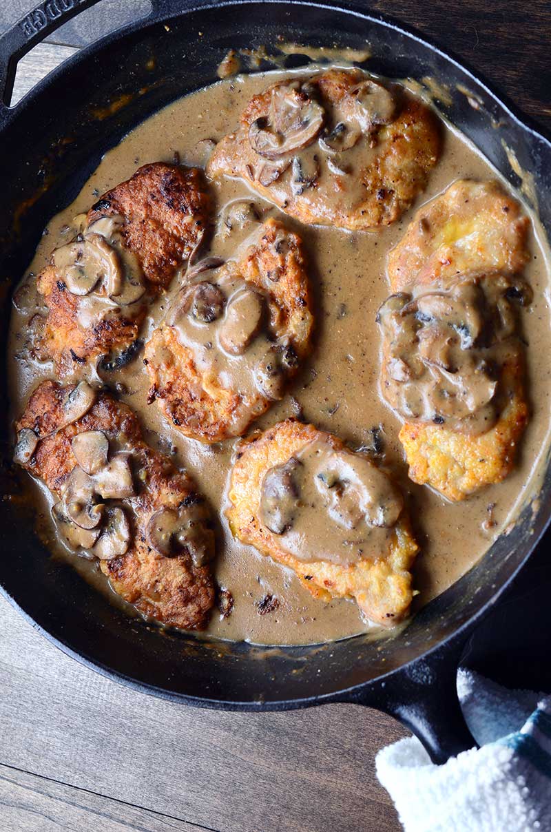 Pan Fried Pork Chops with Mushroom Gravy - Life's Ambrosia