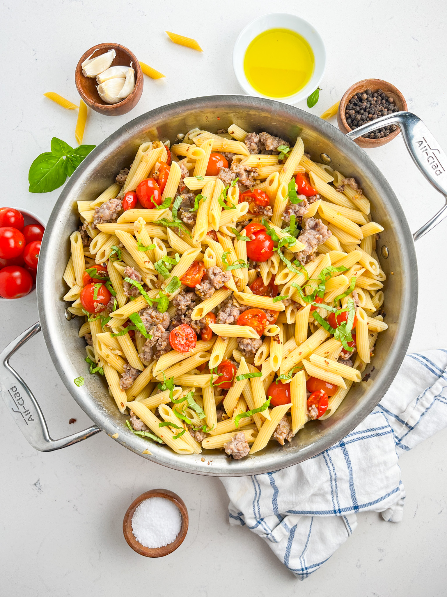 Penne with Sausage and Roasted Tomatoes Recipe | Life's Ambrosia