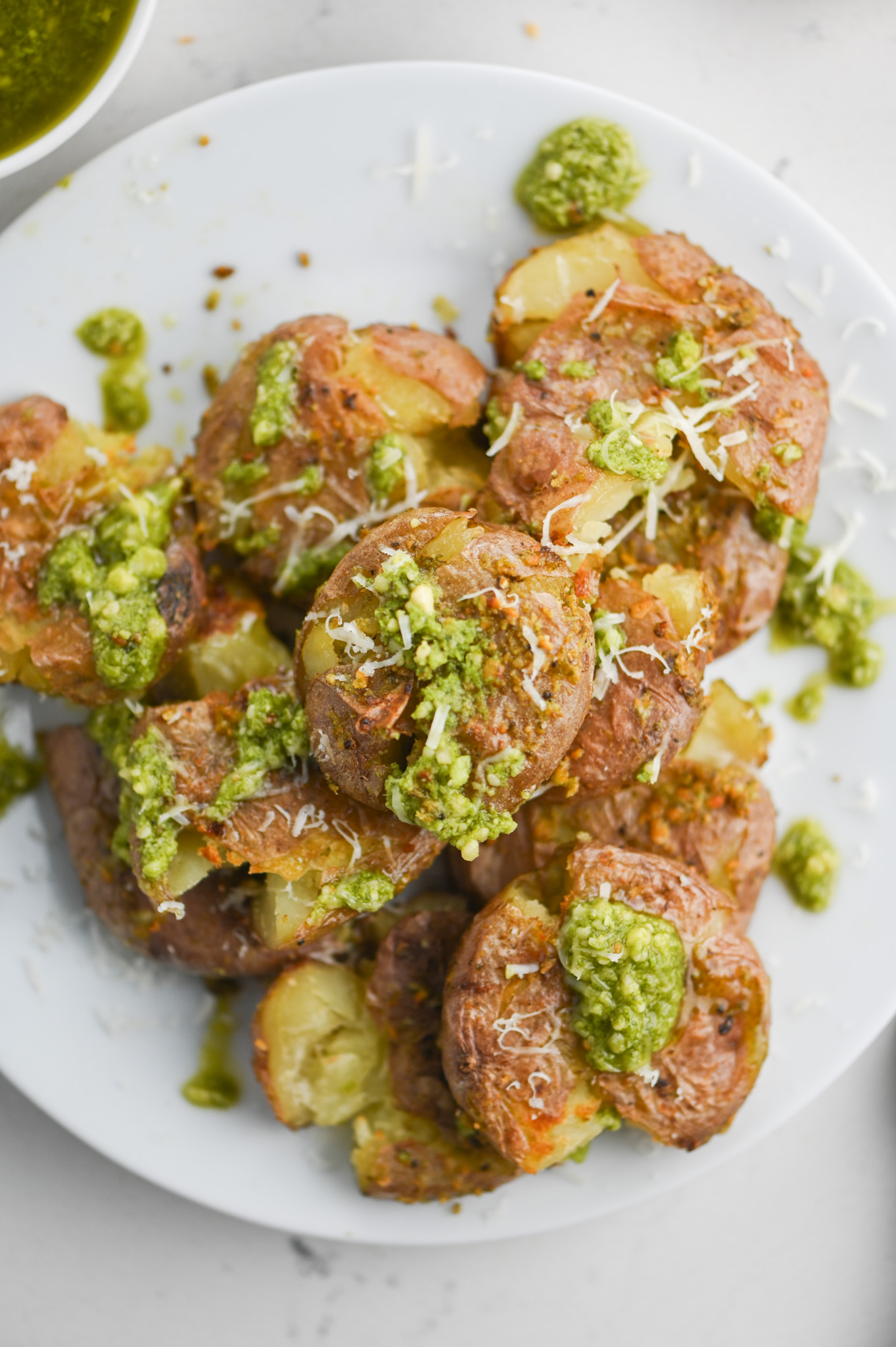 Pesto Smashed Potatoes
