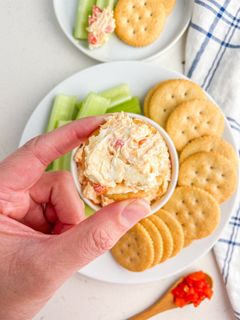 Pimento Cheese on a cracker
