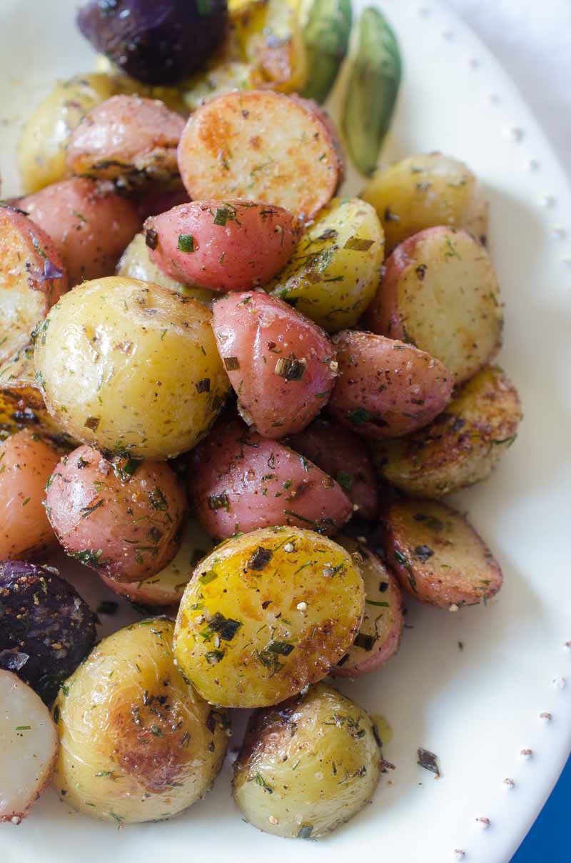 Pressure Cooker Potatoes are fluffy and tender on the inside and browned and crispy on the outside and tossed with herbs. You'll be obsessed!