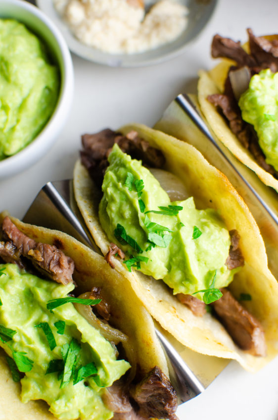 Prime Rib Tacos with Avocado Horseradish Sauce