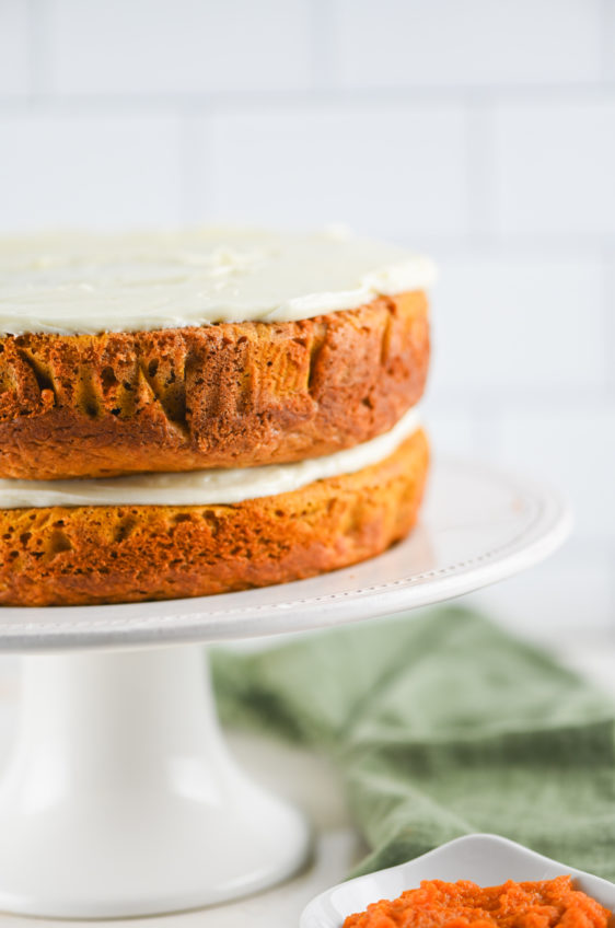 Pumpkin Cake with Amaretto Cream Cheese Frosting