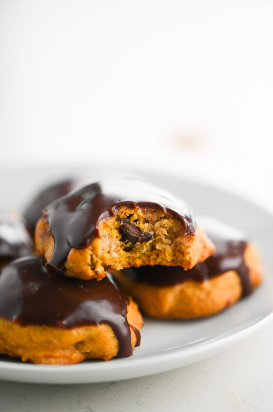 Pumpkin Chocolate Chip Cookies with Chocolate Ganache