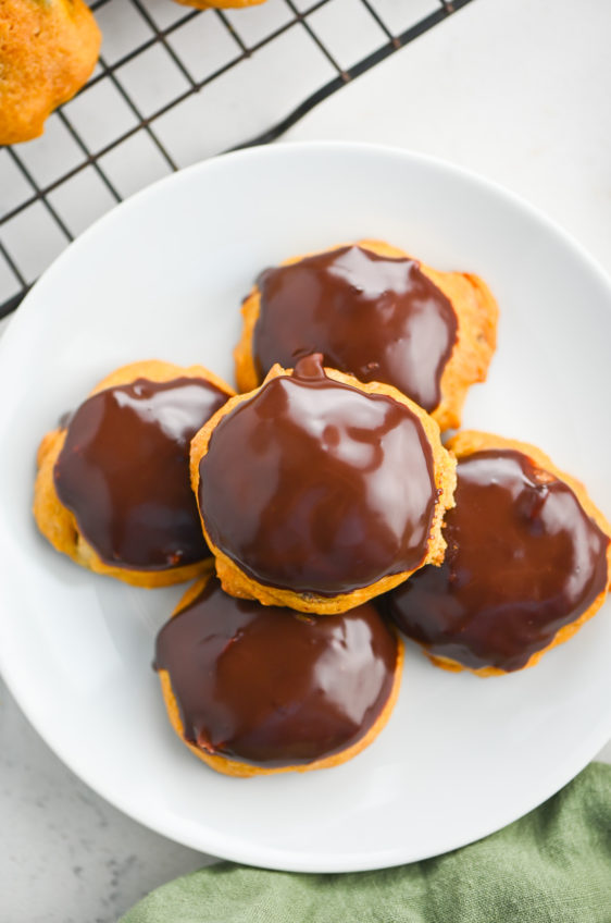 Pumpkin Chocolate Chip Cookies with Chocolate Ganache