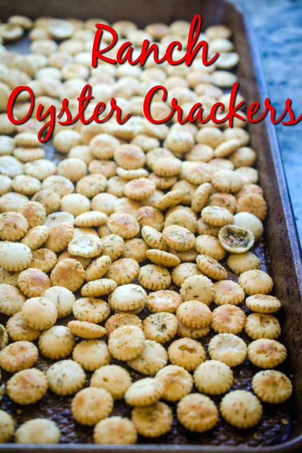 Ranch Oyster Crackers are the perfect snack for your next party or the perfect addition to a bowl of hot soup. 6 ingredients is all you need for this quick and easy snack. #snack #oystercrackers #seasonedcrackers