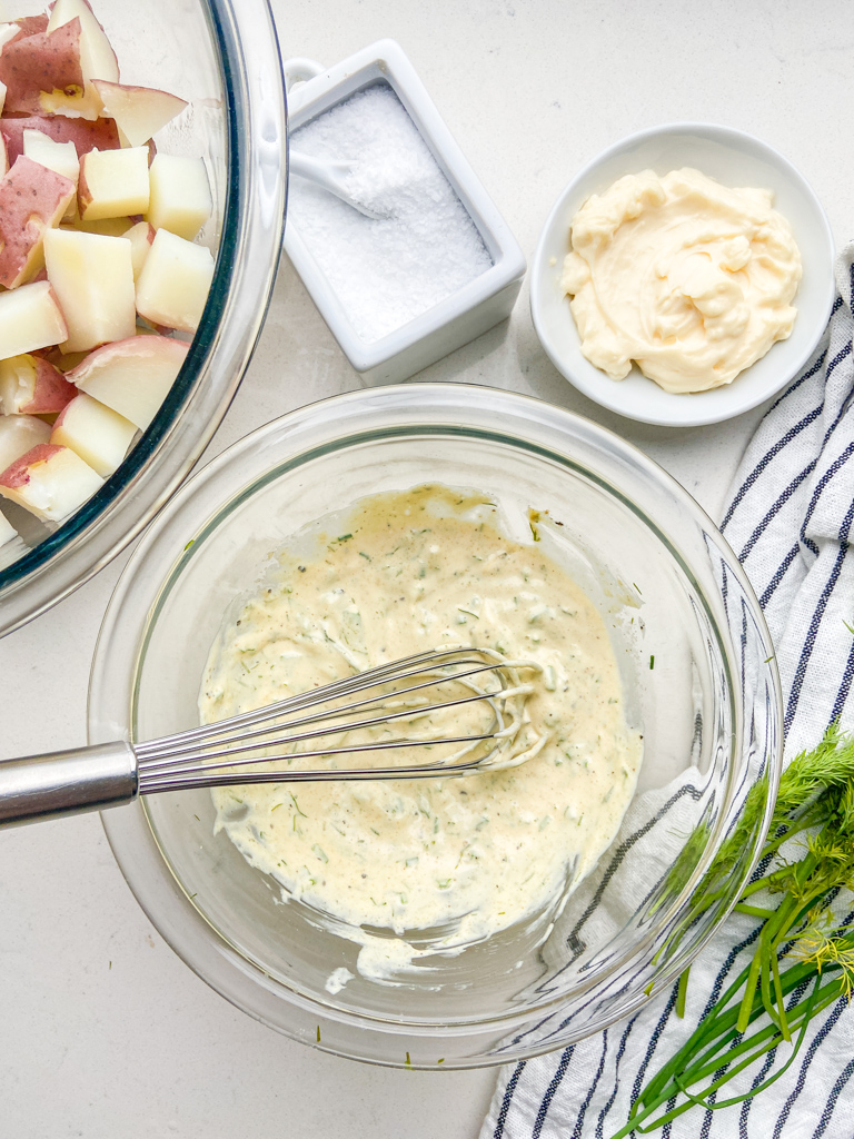 Creamy dressing for potato salad. 