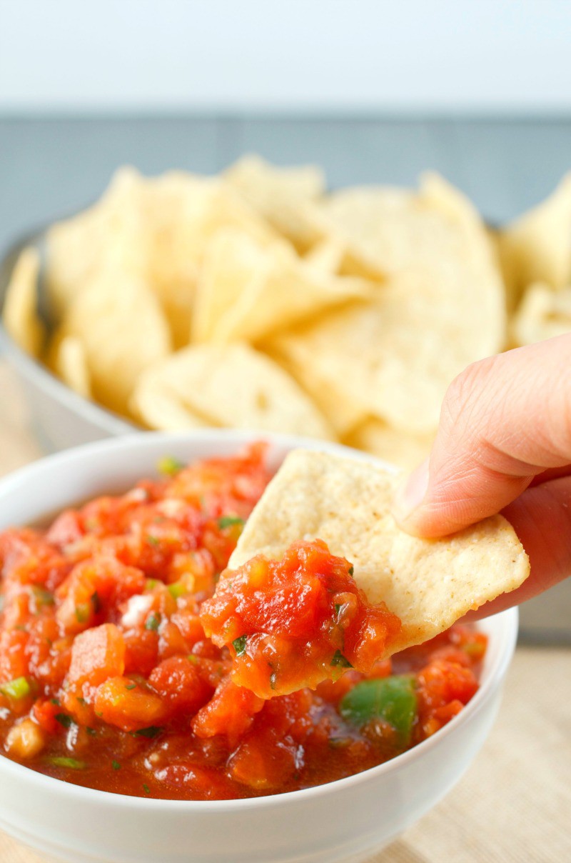 A quick, easy and spicy restaurant style habanero salsa.