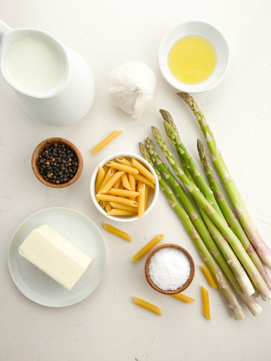 Roasted Asparagus Pasta Ingredients. 