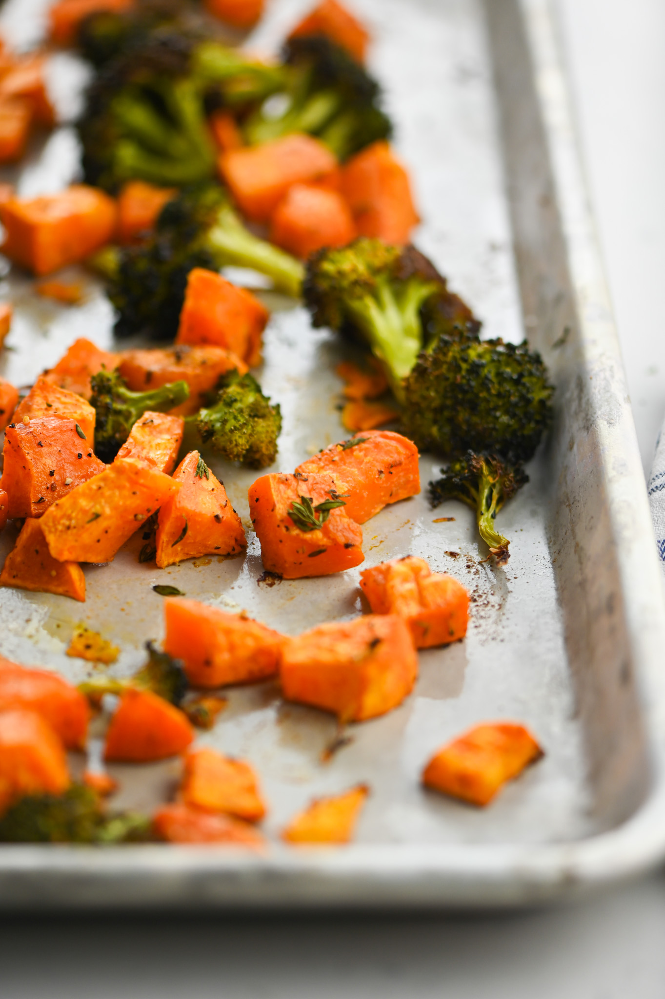 Roasted Sweet Potatoes and Broccoli