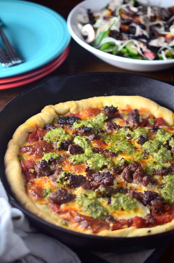 Sausage Pesto Pizza