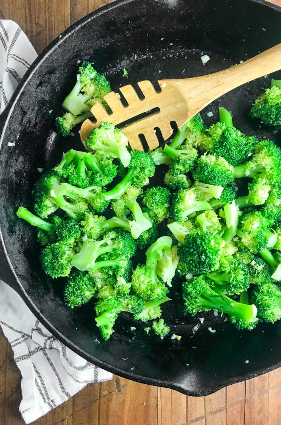 Quick and easy sautéed broccoli is the perfect weeknight side dish. Broccoli so flavorful and tender, even the kiddos will ask for more! 