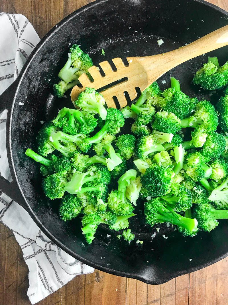 Quick and easy sautéed broccoli is the perfect weeknight side dish. Broccoli so flavorful and tender, even the kiddos will ask for more! 