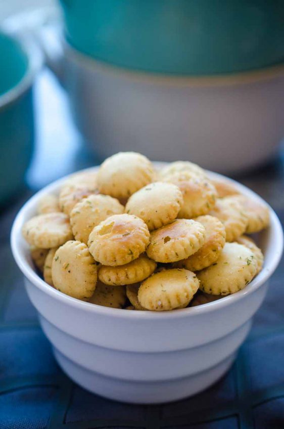 Ranch Oyster Crackers are the perfect snack for your next party or the perfect addition to a bowl of hot soup. 6 ingredients is all you need for this quick and easy snack. 