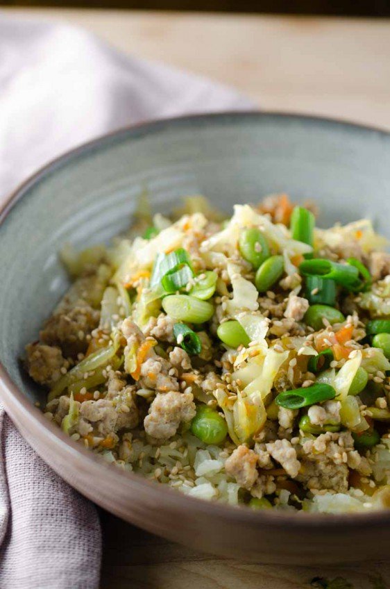 Sesame Pork Stir Fry is a quick and easy weeknight meal loaded with ground pork and veggies.