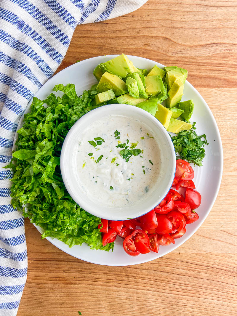 Toppings for shrimp tacos.