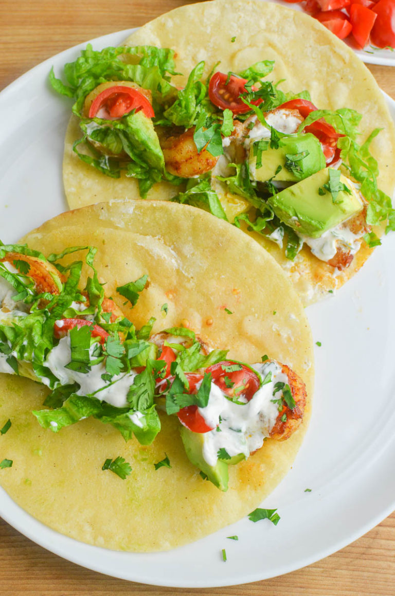 Shrimp Tacos with Cilantro Lime Sauce Recipe {VIDEO} Life's Ambrosia