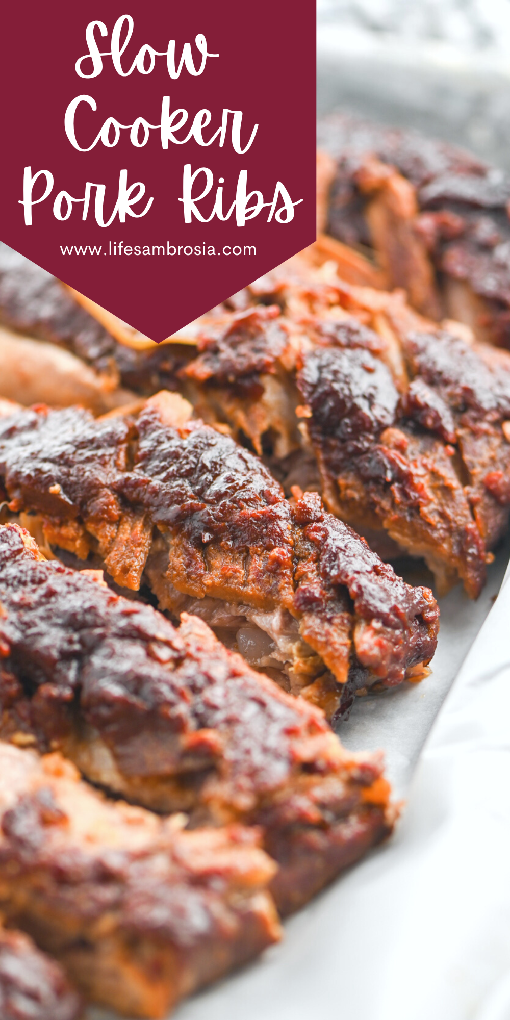 Slow Cooker Pork Ribs with Honey Chipotle BBQ Sauce Life's Ambrosia