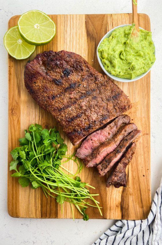 Spicy Skirt Steak with Avocado Dipping Sauce