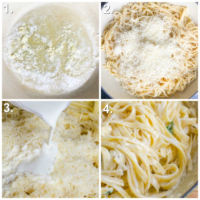 Step by Step photos of Fettuccine Alfedo