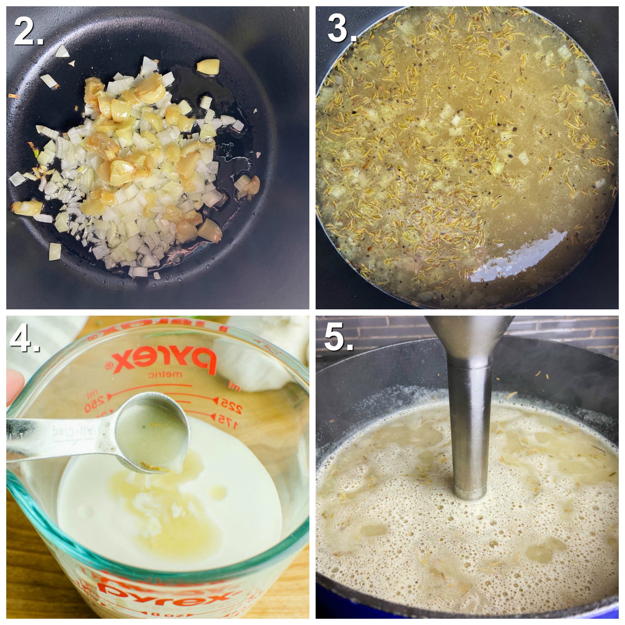 Step by Step Photos for out to make roasted garlic soup. 