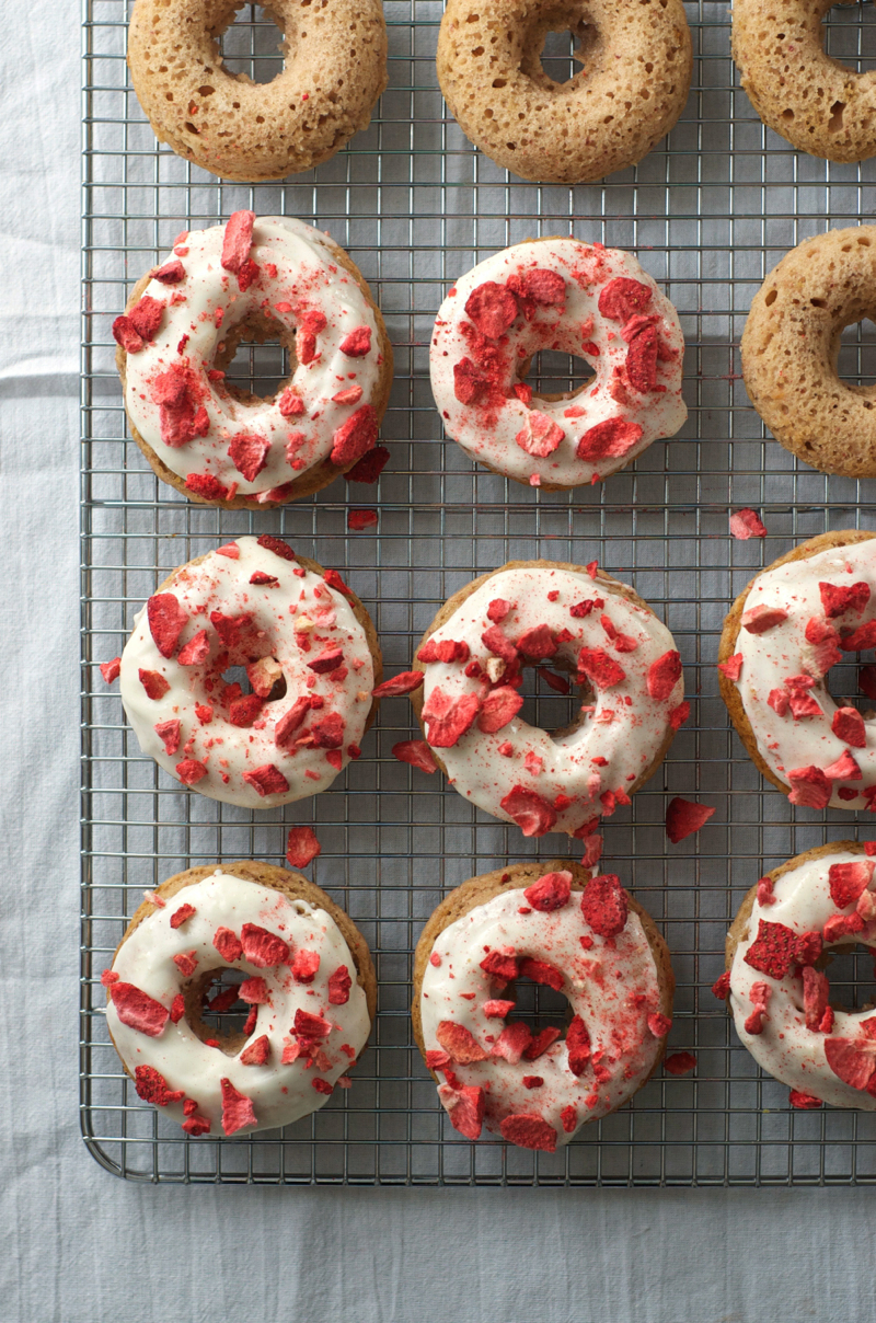 Strawberry Doughnuts with Cream Cheese Glaze Life's Ambrosia