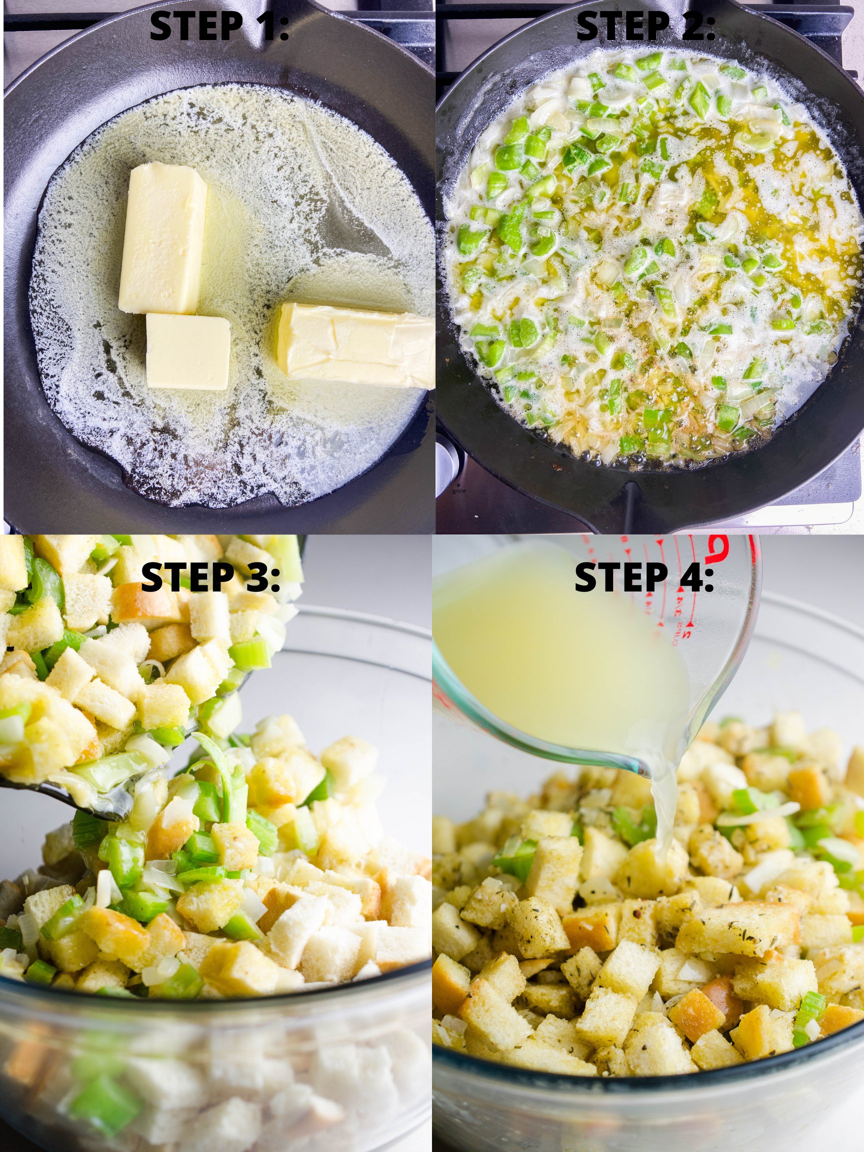 Step by step photos of stuffing. 