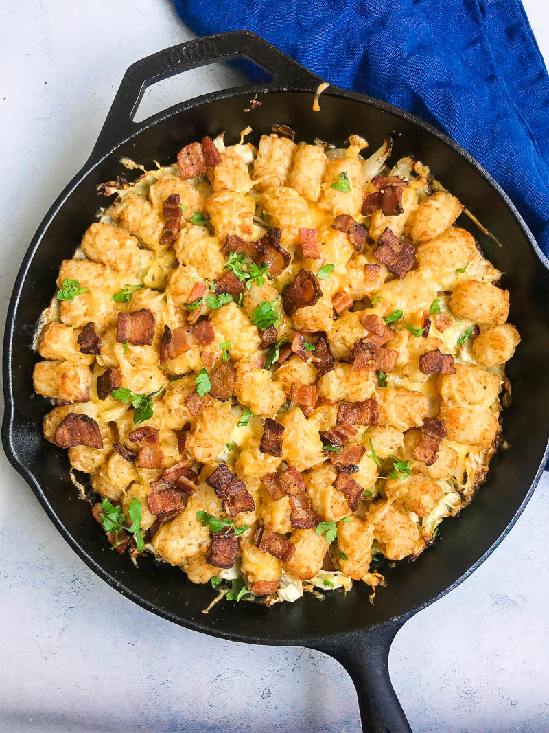 Kielbasa and Cabbage Tater Tot Casserole