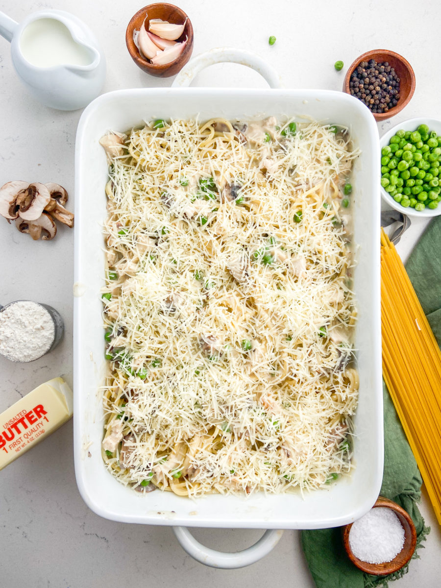 Turkey tetrazzini unbaked. 