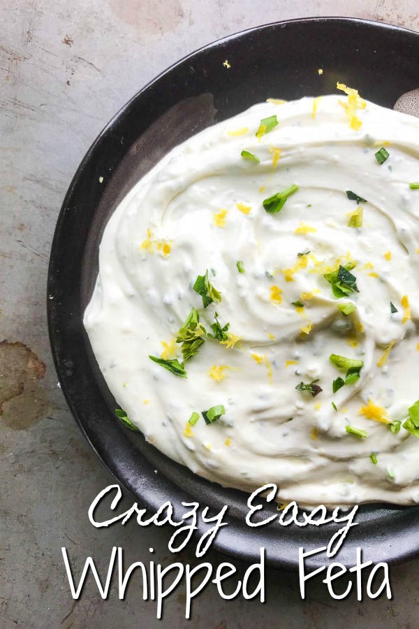 Creamy, dreamy, whipped feta is the cheese spread you NEED in your life. It's great on crackers, as a sandwich spread or fresh veggies. 