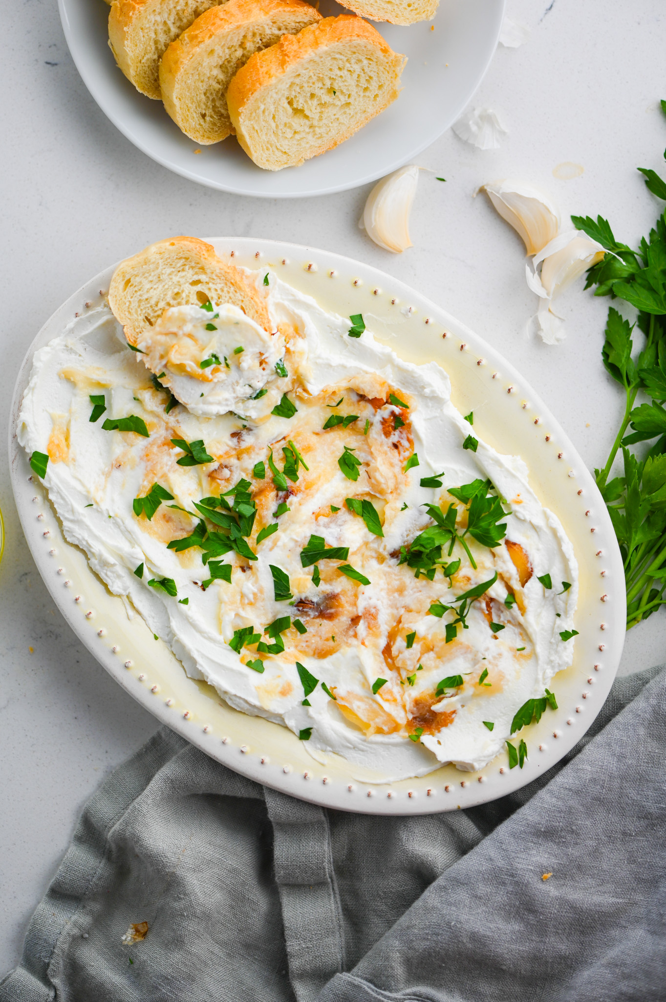 Roasted Garlic Whipped Goat Cheese Spread