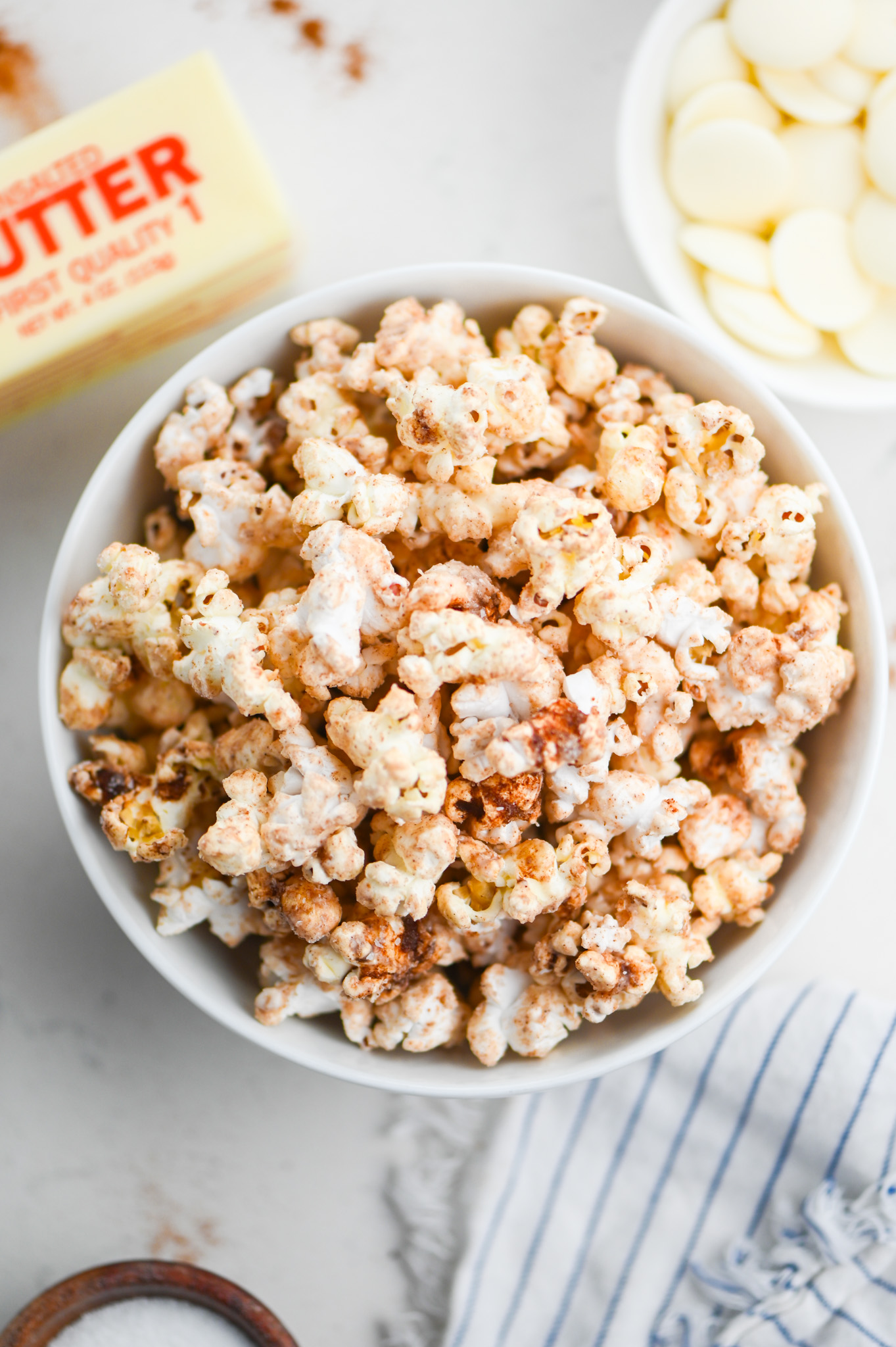 White Chocolate Churro Popcorn