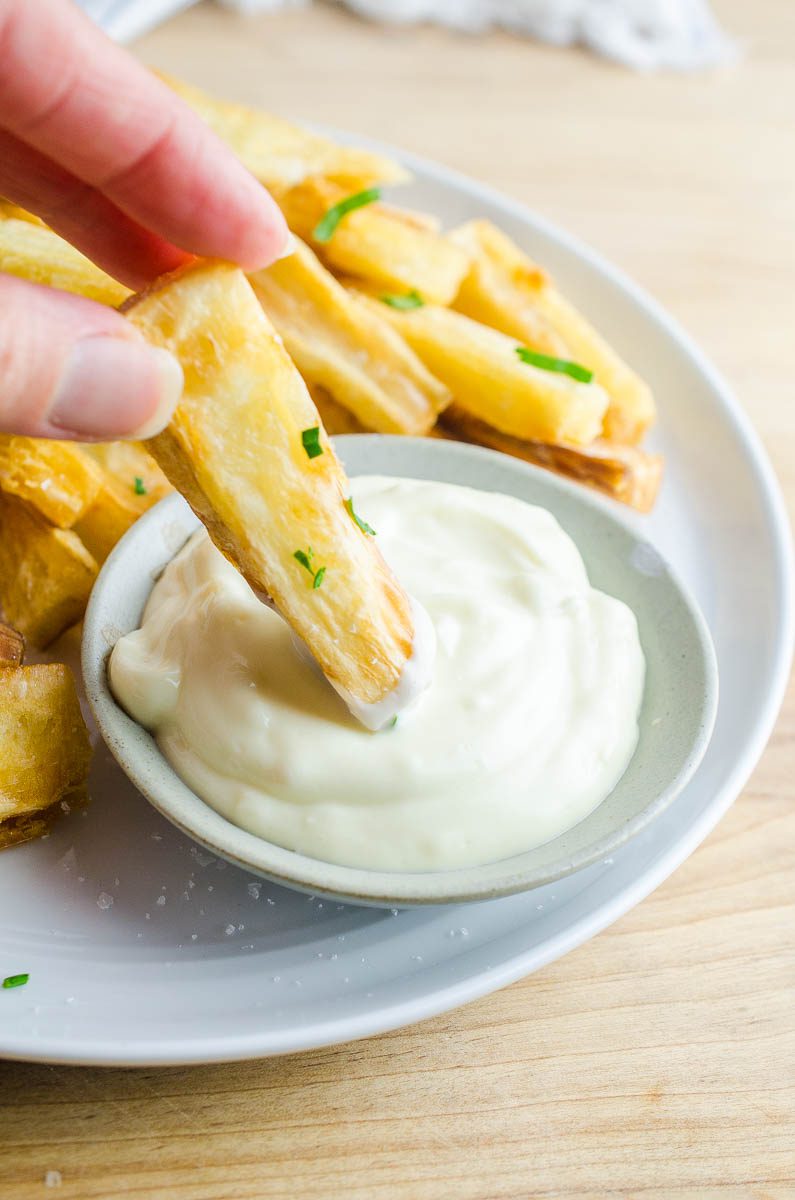 Ditch the potato and give Yuca Fries a try! Easy to make, crispy and perfect for dipping. A great way to get your family to try something new! 