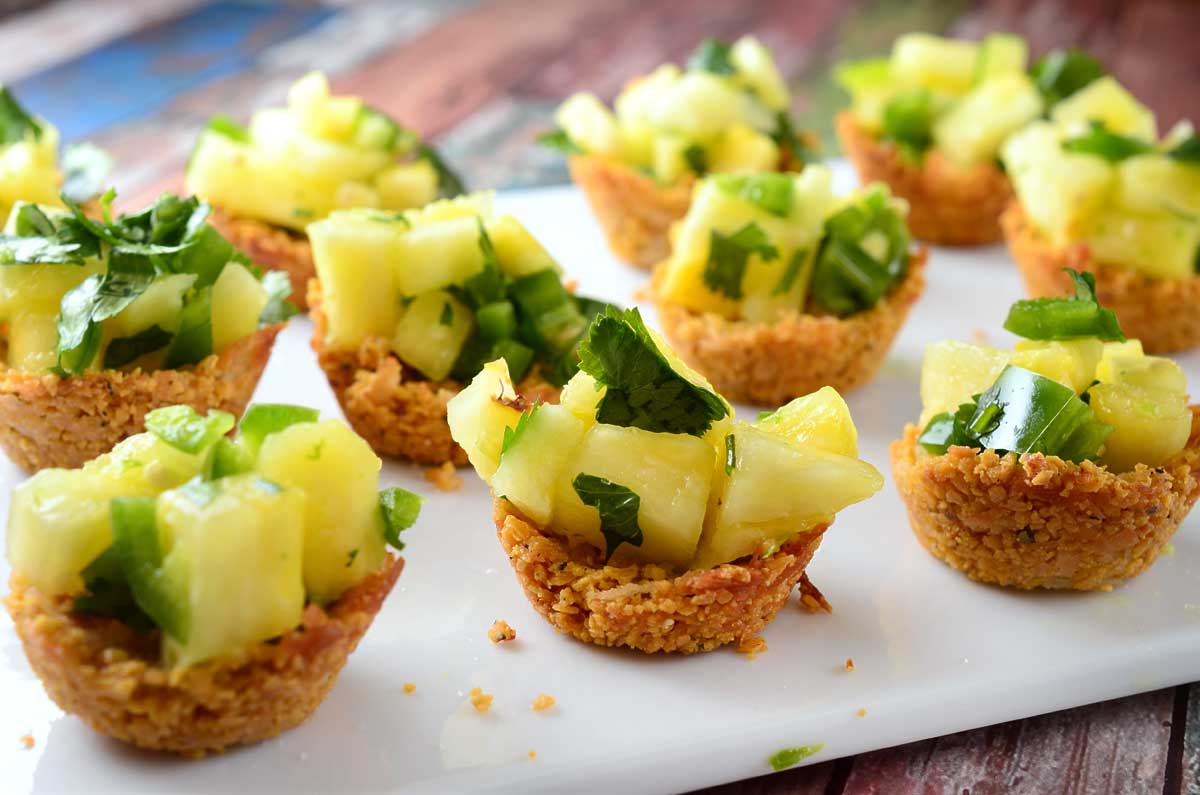 Ancient Grain Coconut Cups with Pineapple Salsa