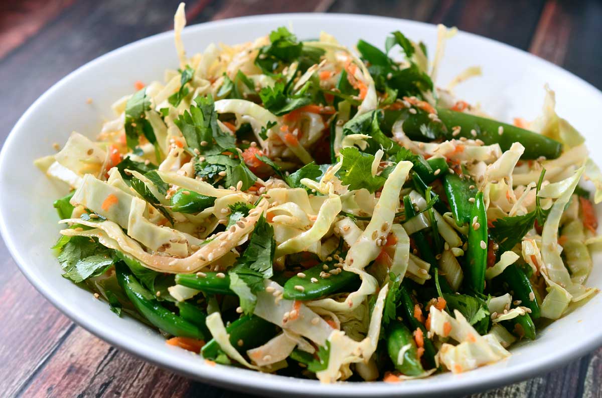 Asian Cabbage Salad with Ponzu Dressing - Life's Ambrosia Asian Cabbage Salad